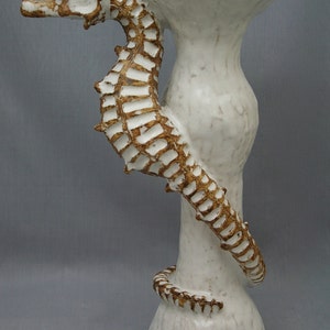 Ceramic Seahorse Candlestick by Shayne Greco Beautiful White Glazed Mediterranean Sculpture Pottery