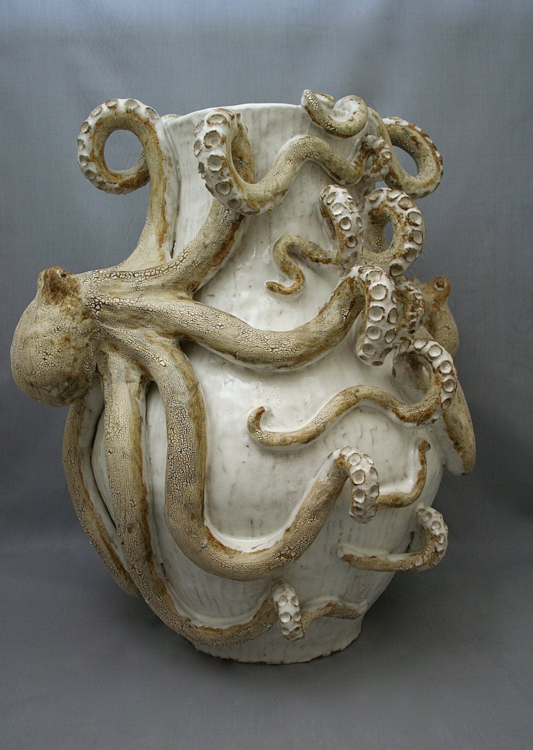 Giant Ceramic Octopus Vase by Shayne Greco Beautiful Shabby Giant Ceramic Octopus Vase by Shayne Greco Beautiful Shabby