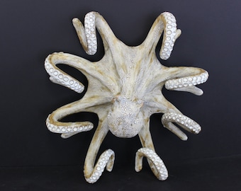 Handmade Ceramic Octopus Wall Hanging, Mediterranean Decor