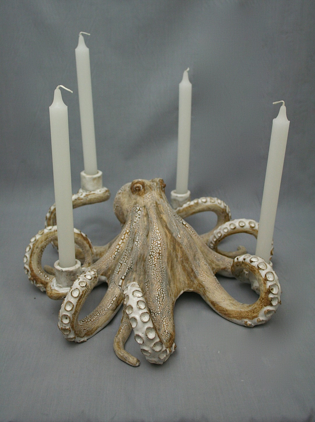 Nautical Ceramic Octopus Candelabra by Shayne Greco Beautiful