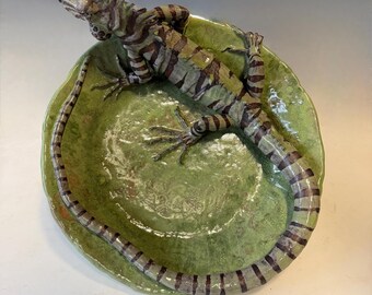 Handmade Ceramic Iguana Platter
