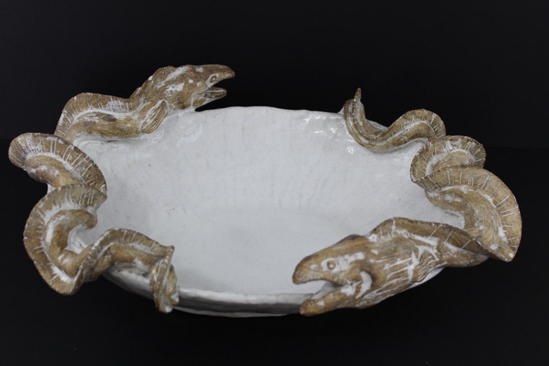 Ceramic Double Eel Platter by Shayne Greco. Beautiful mediterranean glazed pottery. image 4