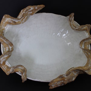Ceramic Double Eel Platter by Shayne Greco. Beautiful mediterranean glazed pottery. image 1