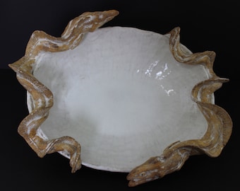 Handmade Ceramic Eel Platter, Shayne Greco Pottery