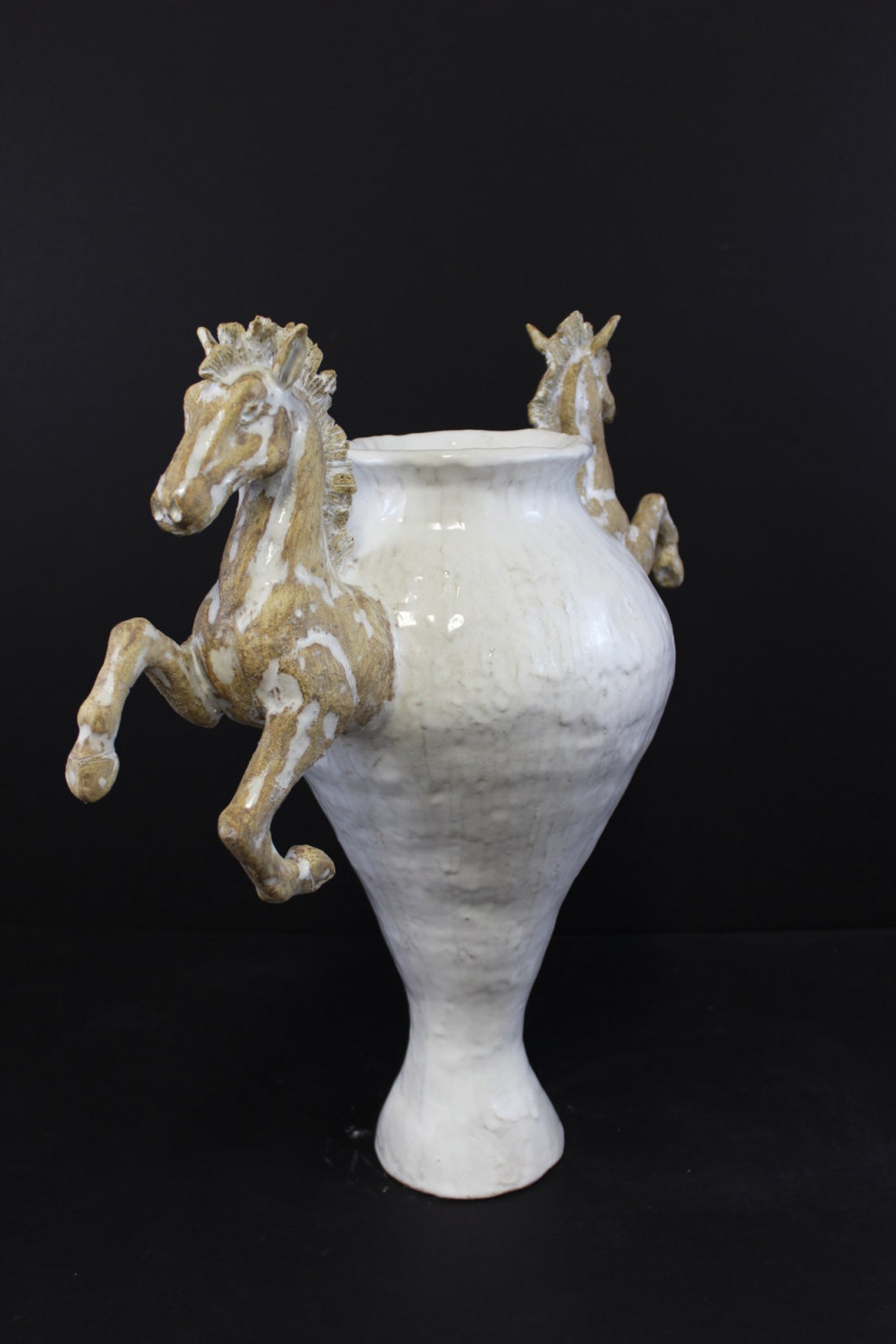 Large Ceramic Horse Vase / Urn by Shayne Greco Beautiful Etsy
