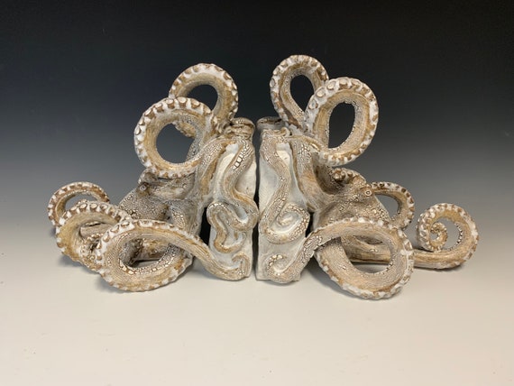 Mythical Octopus Bookends – Fantasy Nautical-Themed