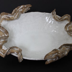 Ceramic Double Eel Platter by Shayne Greco. Beautiful mediterranean glazed pottery. image 3