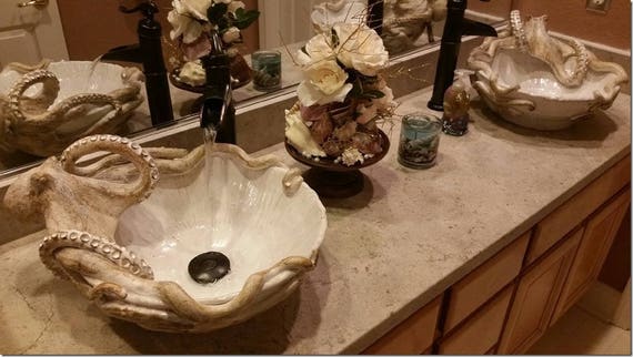 Large Hand Made Ceramic Octopus Vessel Sink By Shayne Greco Etsy