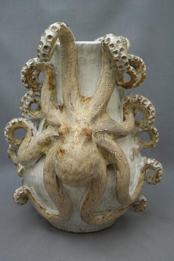 Large Ceramic Octopus Vase by Shayne Greco Beautiful Large Ceramic Octopus Vase by Shayne Greco Beautiful