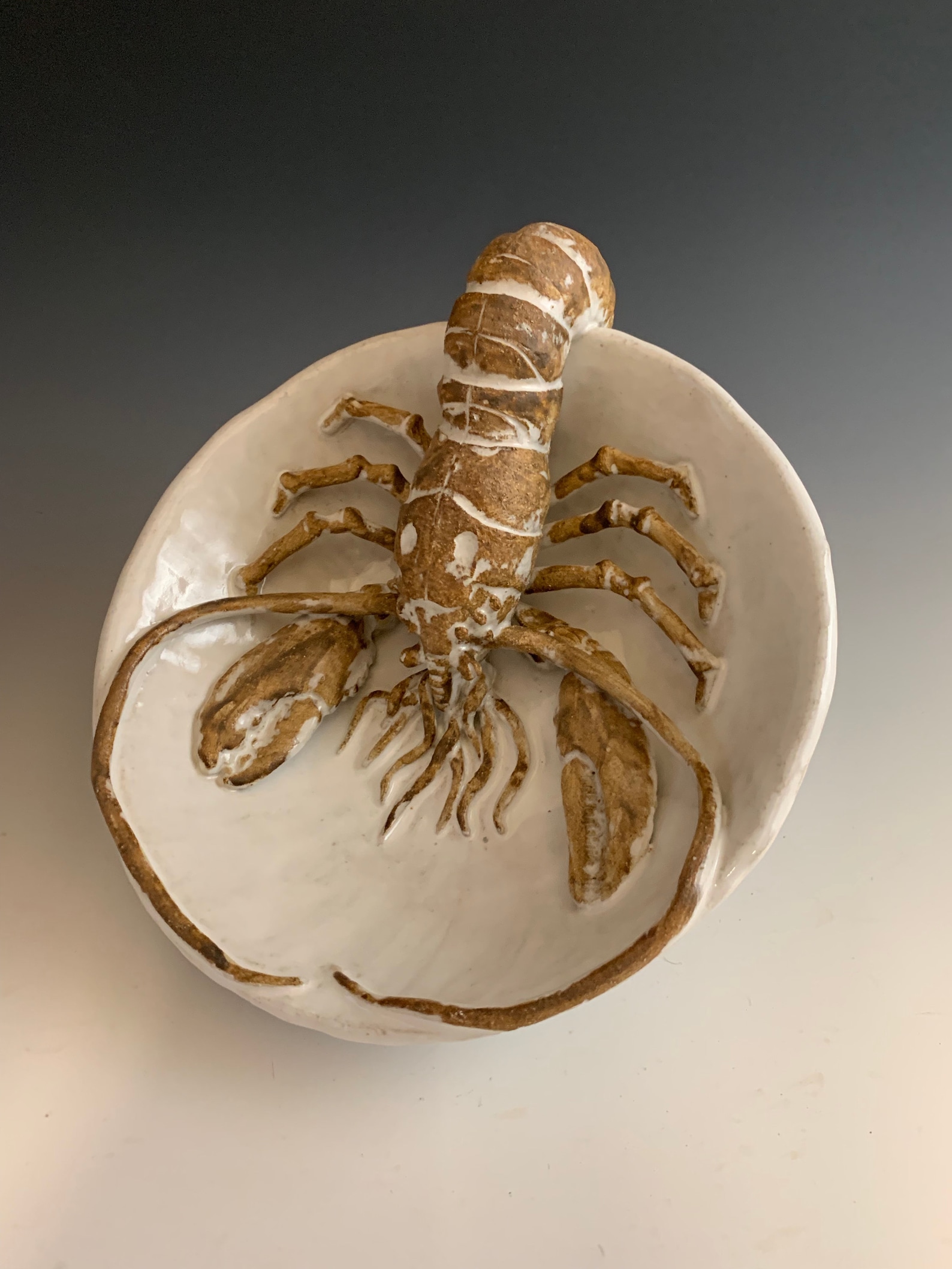 Ceramic Lobster Bowl by Shayne Greco Beautiful Mediterranean Glazed