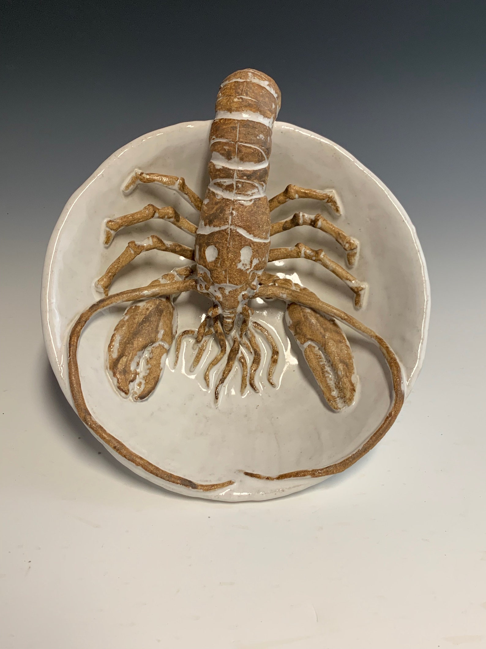 Ceramic Lobster Bowl by Shayne Greco Beautiful Mediterranean Glazed