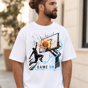 Game On: Digital Sports Gaming Illustration, Vector Basketball Esports Art, Modern Tech-Inspired Athletic DesignPrint