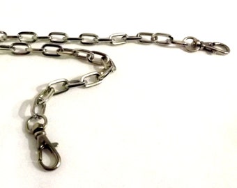 44 Inch Oval Link Nickel Purse Chain 15MM