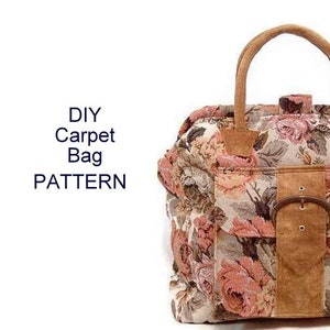 PATTERN for Carpet Bag Victorian Shabby Chic Mary Poppins Style Fitting 16 x 4.5 Tubular Spring Loaded Purse Frames