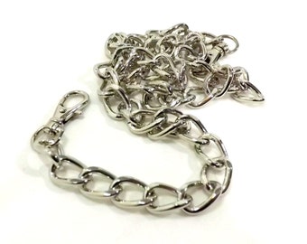 44 Inch Bevel Cut Nickel Purse Chain Swivel Clasps  Free U.S. Shipping