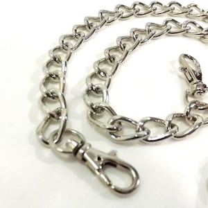 Cadena para bolso de níquel con corte biselado de 24 pulgadas. Envío gratuito a EE. UU.