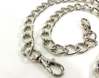 24 Inch Bevel Cut Nickel Purse Chain  Free U.S. Shipping