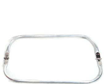Cadre de sac à main rectangulaire en aluminium à ressort tubulaire, 12 x 4,25 po.