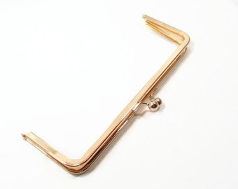 10 X 3.5 Inch Bright Gold Brass Purse Frame