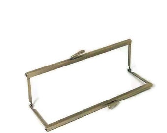 8 x 2.5 Antique Brass Purse Frame With Open Top Channel FREE U S SHIPPING