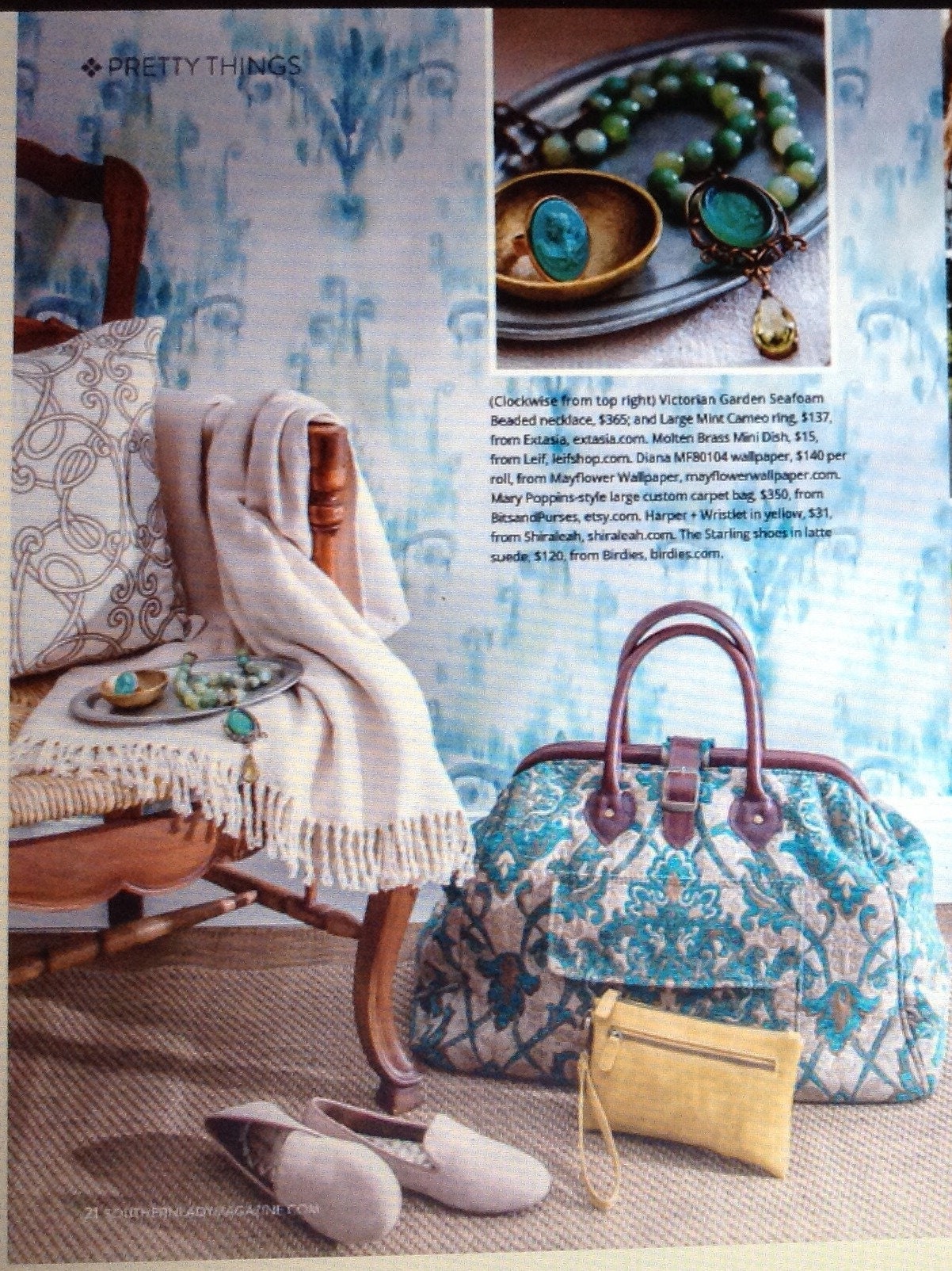 As Seen in Southern Lady Magazine Mary Poppins Style Carpet Bag Turquoise Chenille Damask 1 2 Price Shipping Etsy