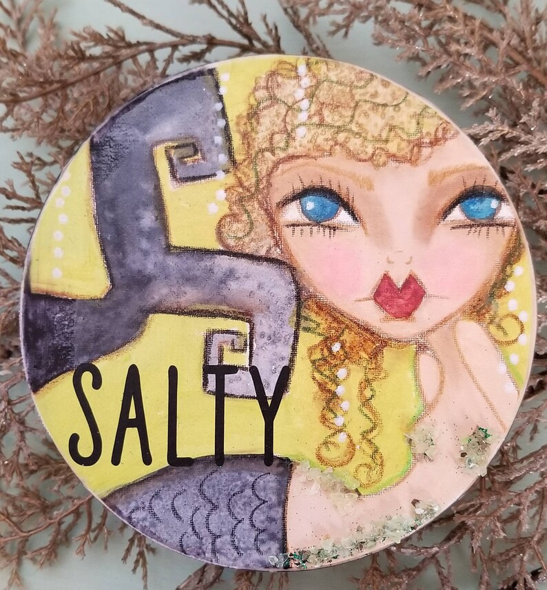 ORIGINAL painting Salty blonde mermaid