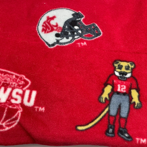 NCAA Washington State University Cougars Fleece Fabric