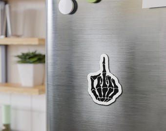 Middle Finger Magnet, Skeleton Magnet, Funny Skeleton Hand, Funny Magnet, Fridge Magnet