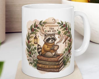 Cozy Raccoon Autumn Watercolor Clipart (Digital Download)