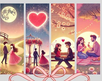 Romantic Reads: Digital Bookmark Set for Book Lovers