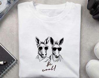 Funky Donkeys T-Shirt Design: "Be Cool" Duo (Digital Download)