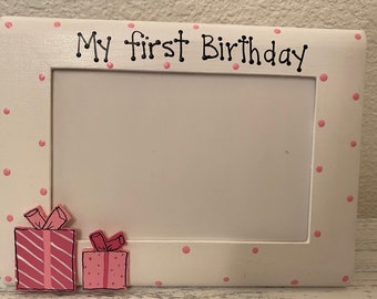 Birthday frame my first 1st party baby personalized custom photo picture frame