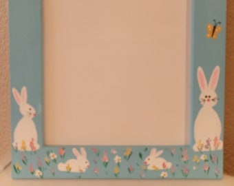 Easter Spring photo picture frame bunny 4x6 family personalized frame