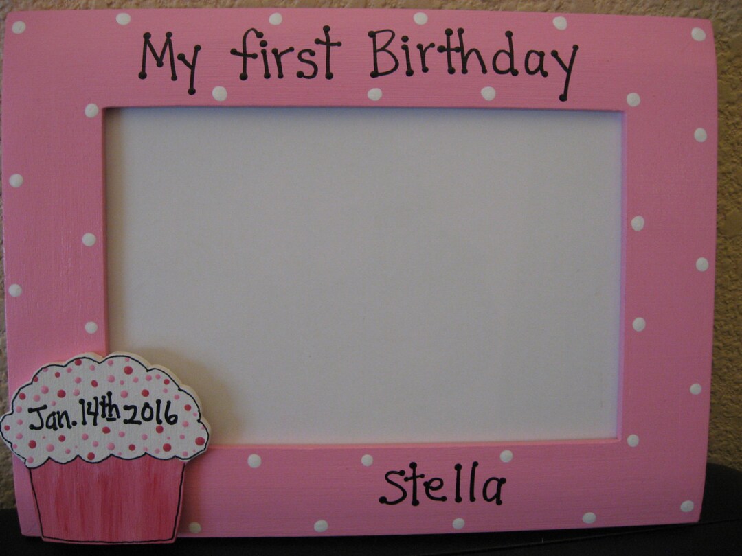 Girls First 1st Birthday Frame Birthday Party Personalized Etsy