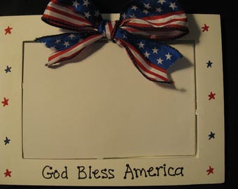 Fourth of July 4th Americana Patriotic personalized  photo picture frame