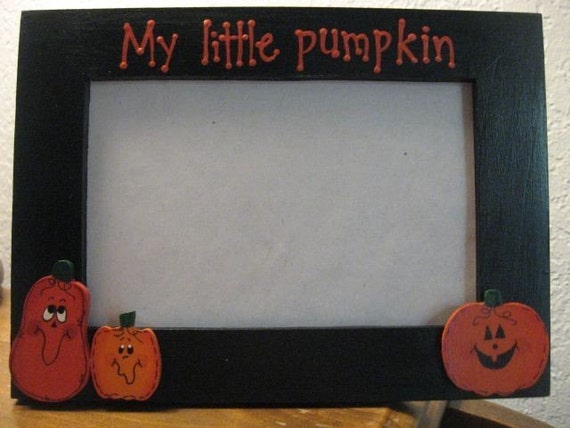 GRAMMYS LITTLE PUMPKIN Happy Halloween grandmas pumpkin photo picture frame