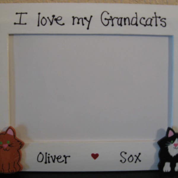 Cat frame Grandcat frame I love my Grandcats/cats personalized custom memory pet photo picture frame