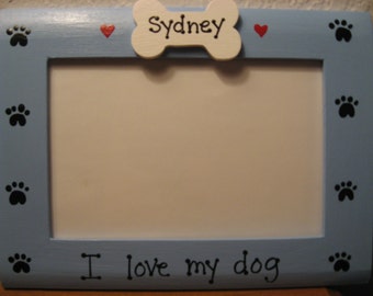 I love my dog gift pet photo picture frame