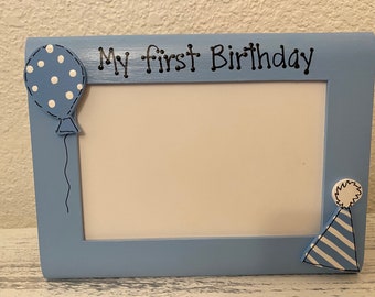 Birthday frame 1st first Birthday personalized custom photo picture frame