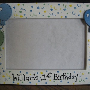 Personalized First Birthday Frame - children boy girl birthday party custom photo picture frame