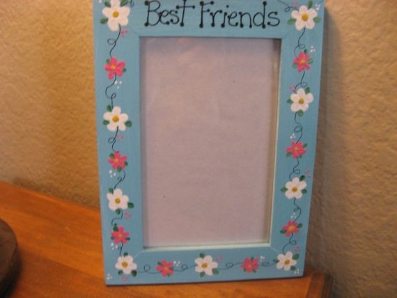 BEST FRIENDS BFF Frame Friends Forever Hand Painted Custom Personalized  Hand Painted Photo, Picture Frame 