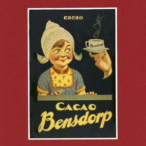 Vintage Advertisement for Cacao Bensdorp, Color Print 6&quot; x 4-5/8&quot;