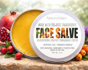 Face Salve & Makeup Remover Balm | Organic Facial Cleansing Balm | Sea Buckthorn Rosehip | Natural Plastic-Free Skincare