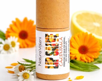 Organic Lip Salve | Natural Hydrating Lip Balm | Calendula Beeswax Peppermint | Plastic-Free Lip Care