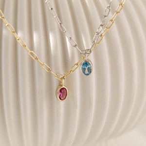 Birthstone pendant necklace, personalized jewelry for ladies, exclusive birthday gift, anniversary gift, Christmas commemorative necklace.