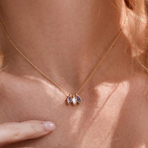 Custom Birthstone Necklace, Personalized Family Necklace, Dainty Jewelry for Mom, Gift for Her, Multi Stone Necklace, Birthday Gift for Mom