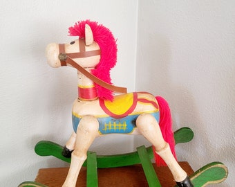 Timeless Charm: Vintage Wood Rocking Horse Toy Decor – A Nostalgic Delight