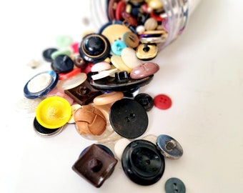 Vintage Buttons Lot - Mixed Assortment: What You See is What You Get - Unique and Charming Collection