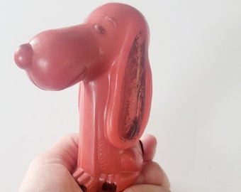 Vintage Red Snoopy Collectible - Made in Hong Kong Plastic Rarity