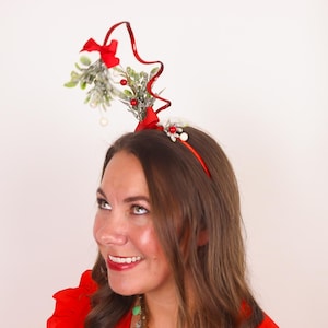 Green Mistletoe Headband Tacky Ugly Christmas party apparel